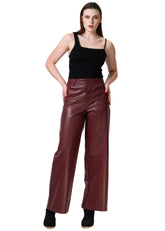 Vegan Leather Wide Leg Pant