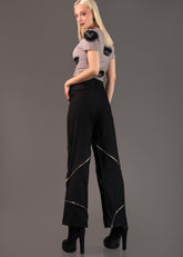 Zip It Wide Leg Trouser Pants Kate Hewko 