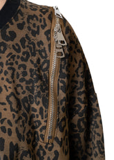 Zip Sleeve Leopard Sweatshirt