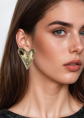 Zipper Heart Clasp Earrings